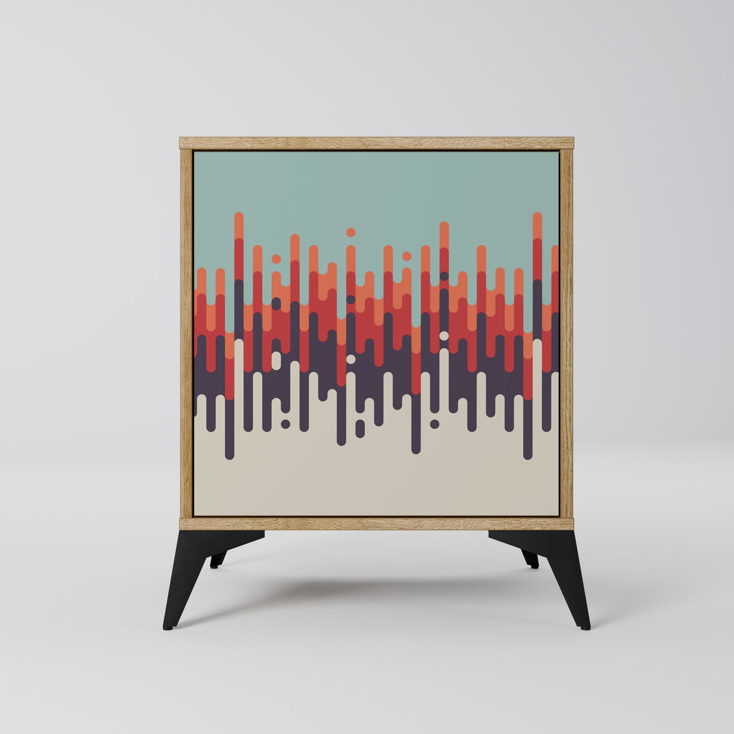 CHROMA CONTOURS 1-Door Sideboard in Oak Effect