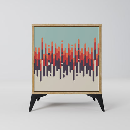 CHROMA CONTOURS 1-Door Sideboard in Oak Effect