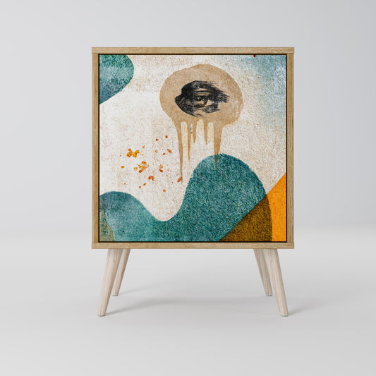 ABSTRACT FACES Madia a 1 anta effetto rovere