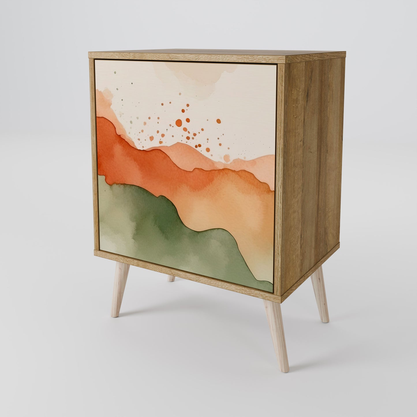 WATERCOLOUR PEAKS 1-Door Sideboard in Oak Effect