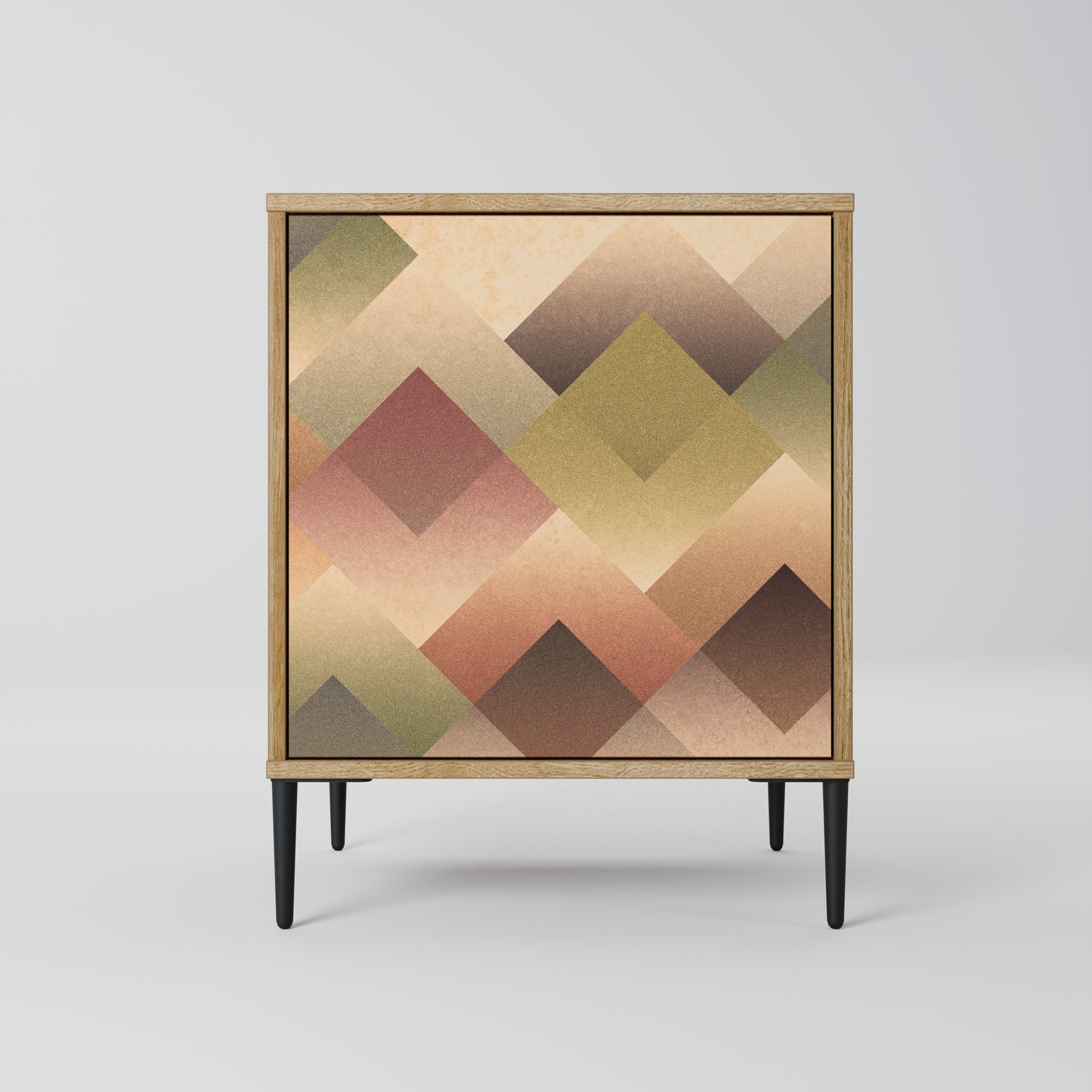 GEOMETRIC FUSION 1-Door Sideboard in Oak Effect