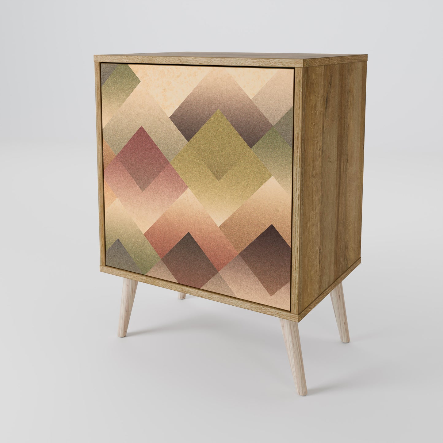 GEOMETRIC FUSION 1-Door Sideboard in Oak Effect