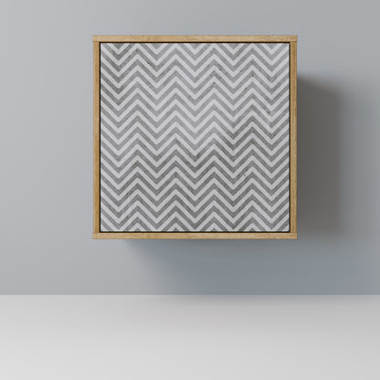 CONCRETE ZIG ZAG 1-Door Sideboard in Oak Effect