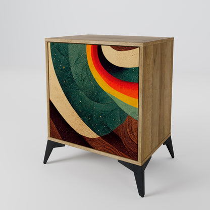 COLORFUL STRANDS 1-Door Sideboard in Oak Effect