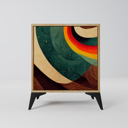 COLORFUL STRANDS 1-Door Sideboard in Oak Effect