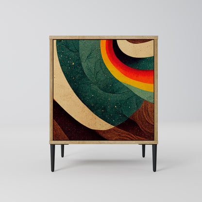 COLORFUL STRANDS 1-Door Sideboard in Oak Effect