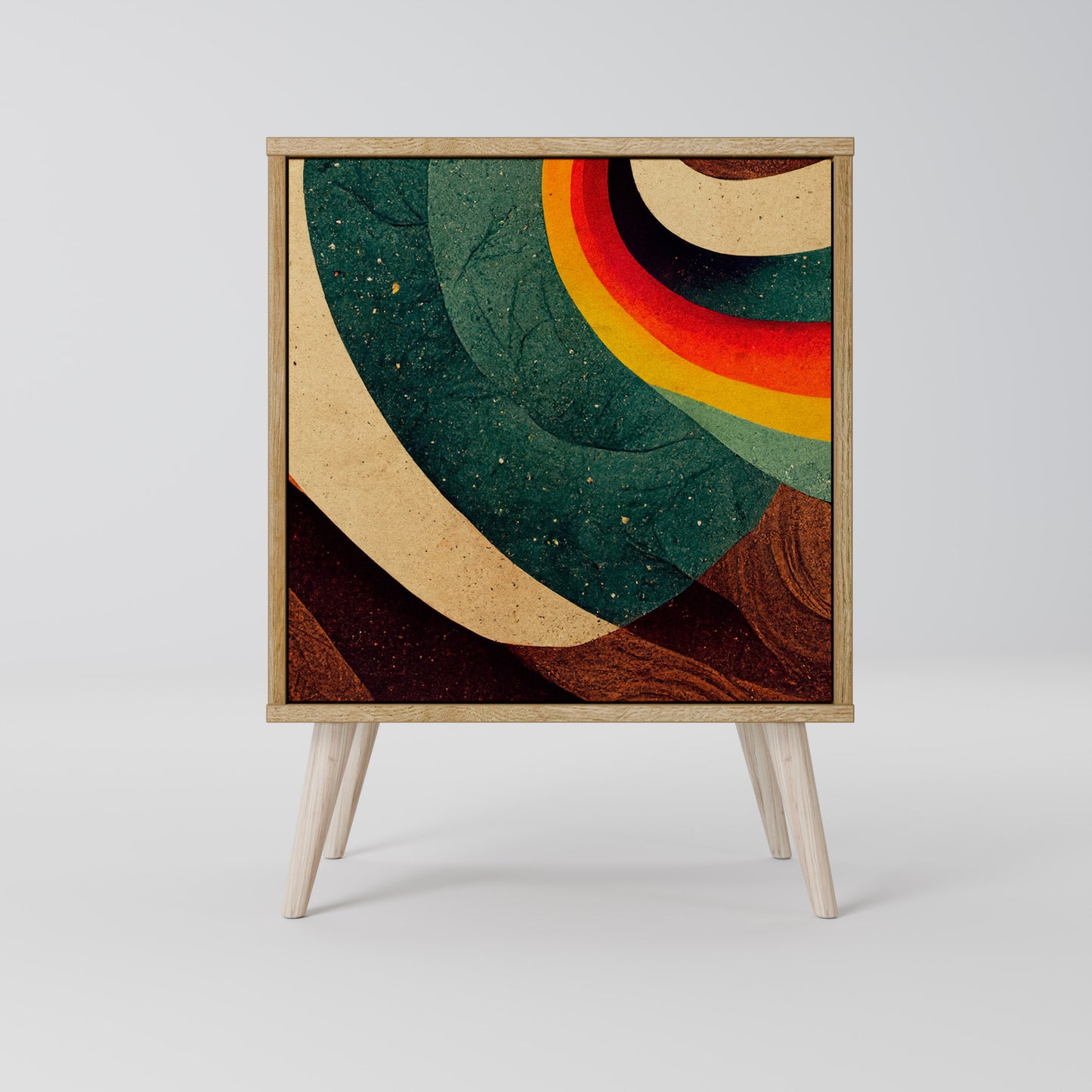 COLORFUL STRANDS 1-Door Sideboard in Oak Effect