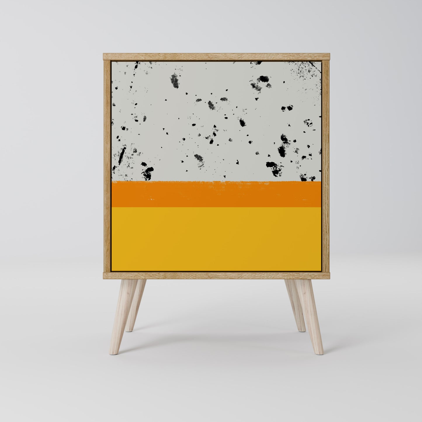 DYED BY ORANGE 1-Door Sideboard in Oak Effect