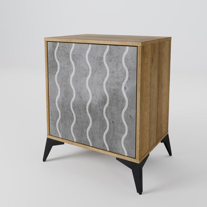 WAVES OF CONCRETE 1-Door Sideboard in Oak Effect