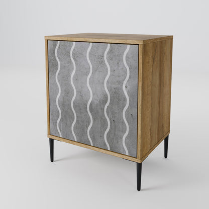 WAVES OF CONCRETE 1-Door Sideboard in Oak Effect