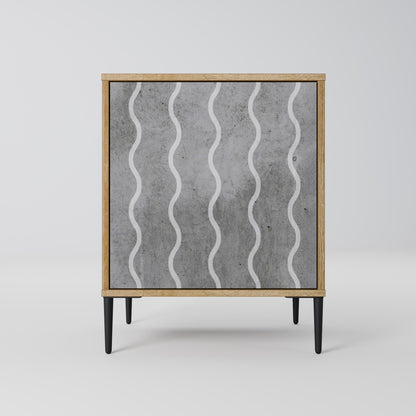 WAVES OF CONCRETE 1-Door Sideboard in Oak Effect