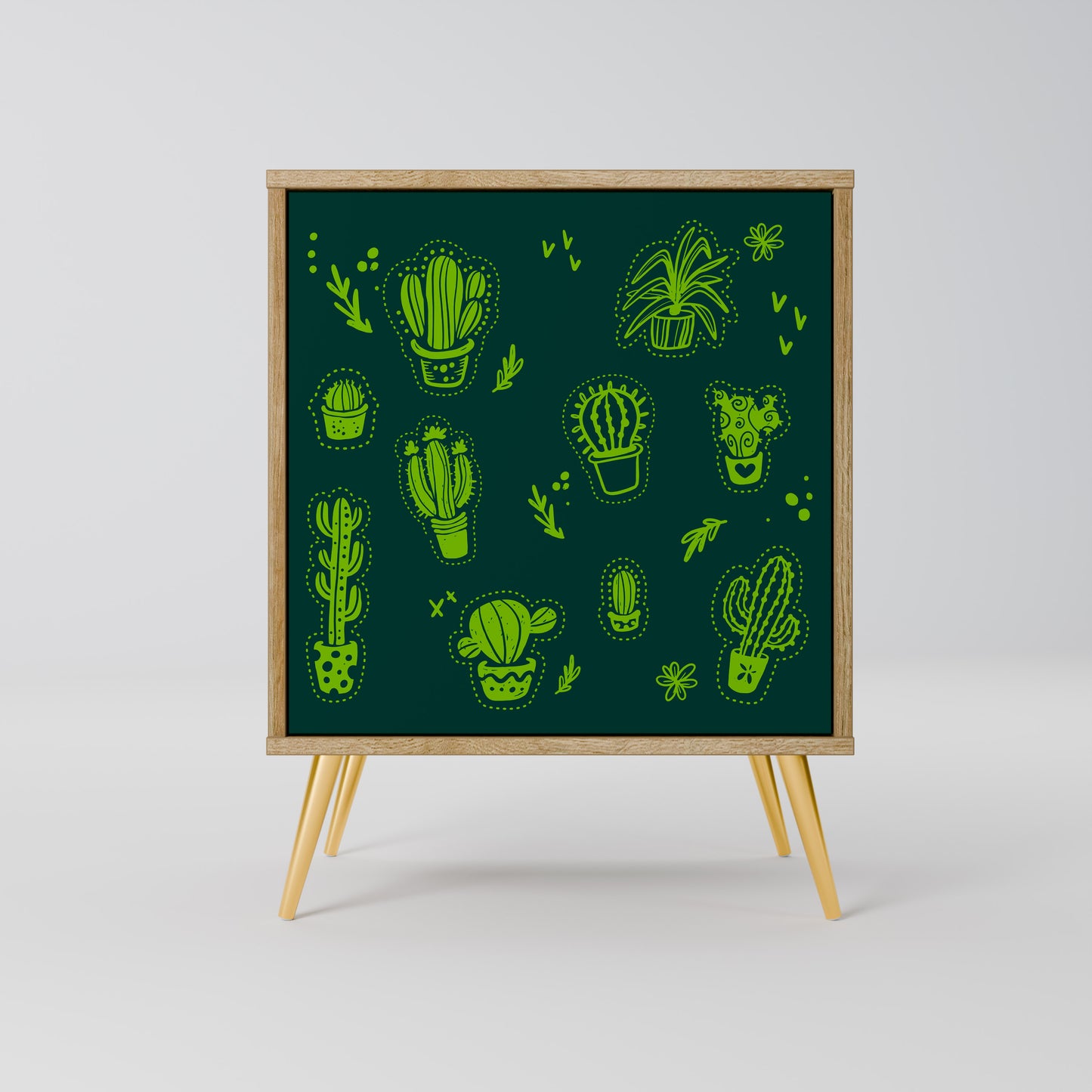 DESERT GREEN Madia a 1 anta effetto rovere