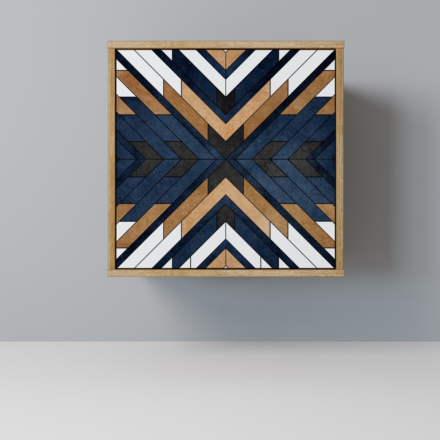 ARTFUL GEOMETRY Madia a 1 anta effetto rovere