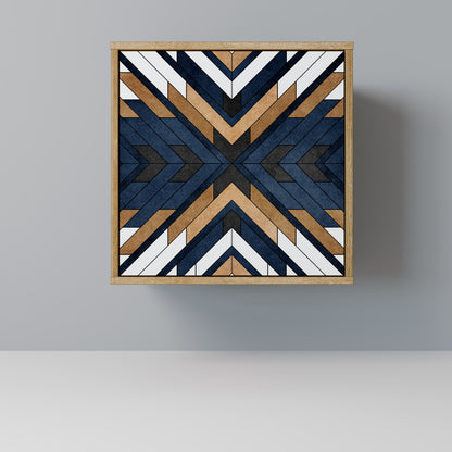 ARTFUL GEOMETRY Madia a 1 anta effetto rovere