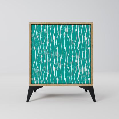 TURQUOISE RAIN Madia a 1 anta effetto rovere