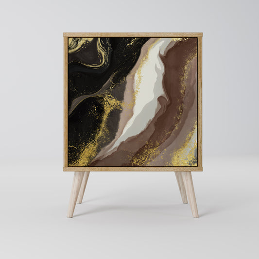 GOLD DUST Madia a 1 anta effetto rovere