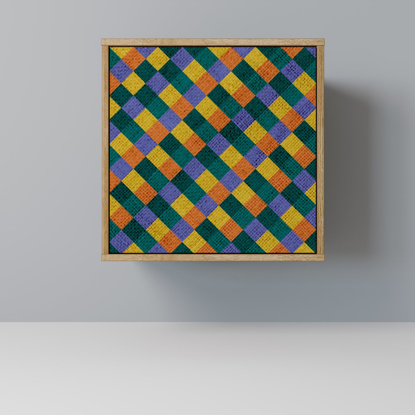 PAINTED SQUARES MIX Madia a 1 anta effetto rovere