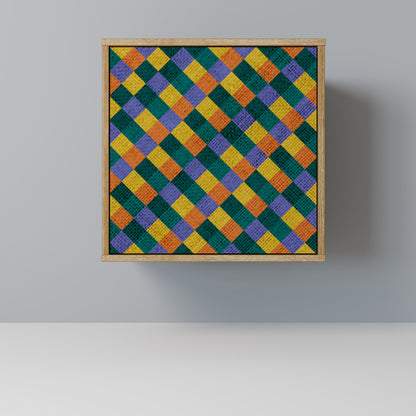 PAINTED SQUARES MIX Madia a 1 anta effetto rovere