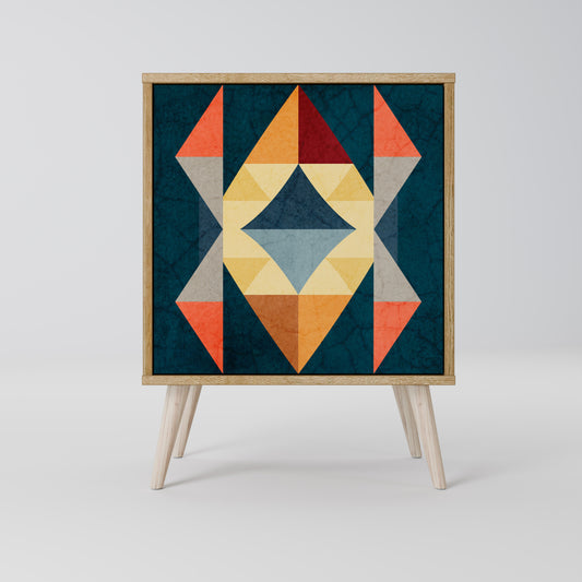 CRACKED ILLUSION Madia a 1 anta effetto rovere