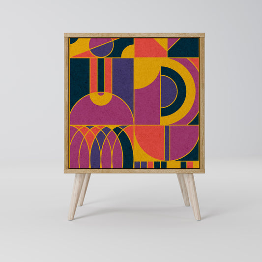 ELECTRIC PATTERNS Madia a 1 anta effetto rovere