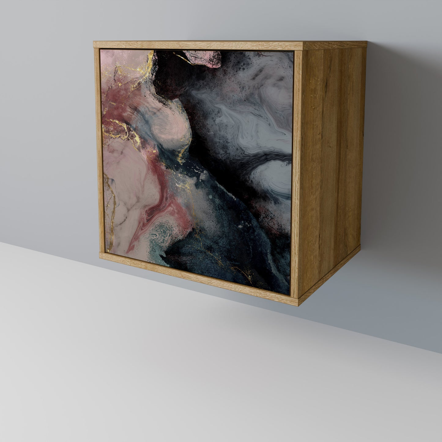 GILDED SWIRLS Madia a 1 anta effetto rovere