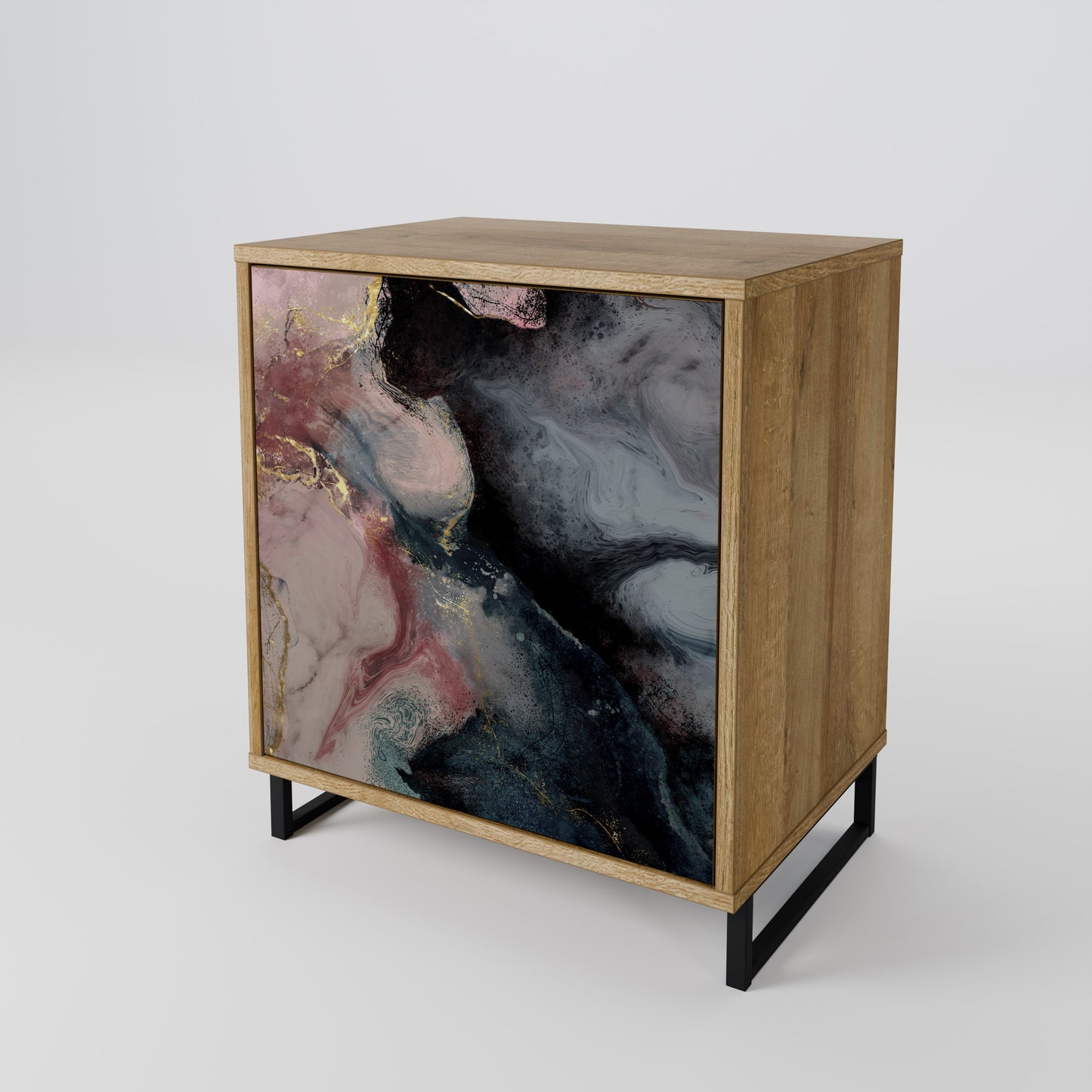 GILDED SWIRLS Madia a 1 anta effetto rovere