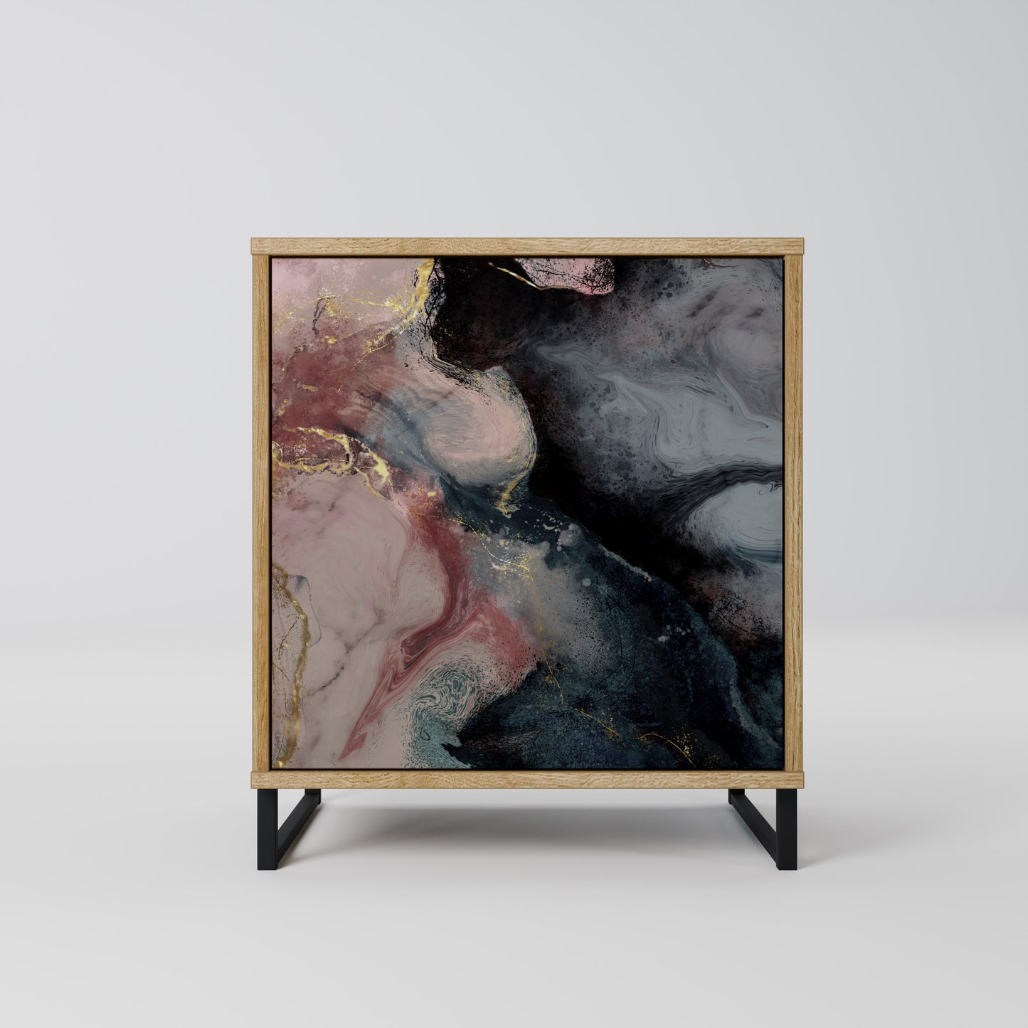 GILDED SWIRLS Madia a 1 anta effetto rovere