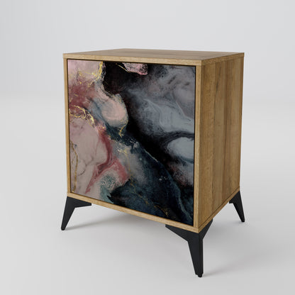 GILDED SWIRLS Madia a 1 anta effetto rovere