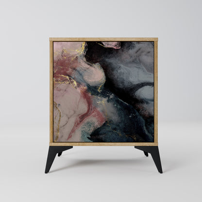 GILDED SWIRLS Madia a 1 anta effetto rovere