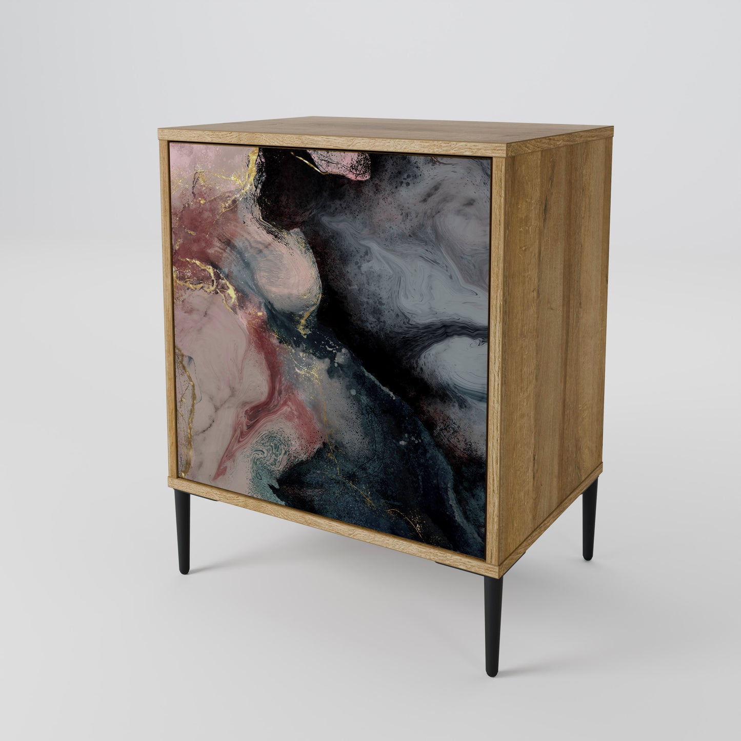 GILDED SWIRLS Madia a 1 anta effetto rovere