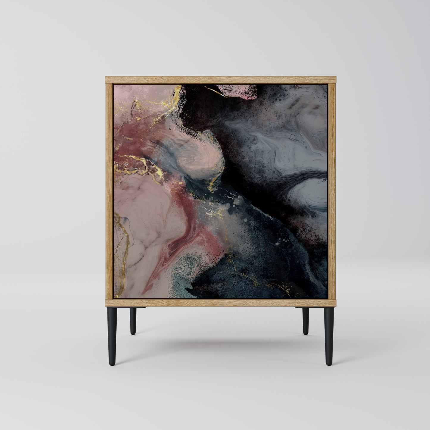 GILDED SWIRLS Madia a 1 anta effetto rovere