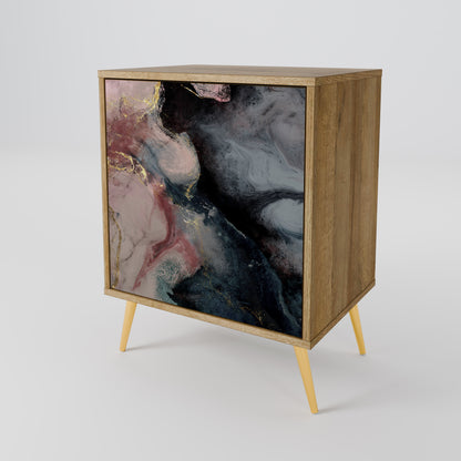 GILDED SWIRLS Madia a 1 anta effetto rovere