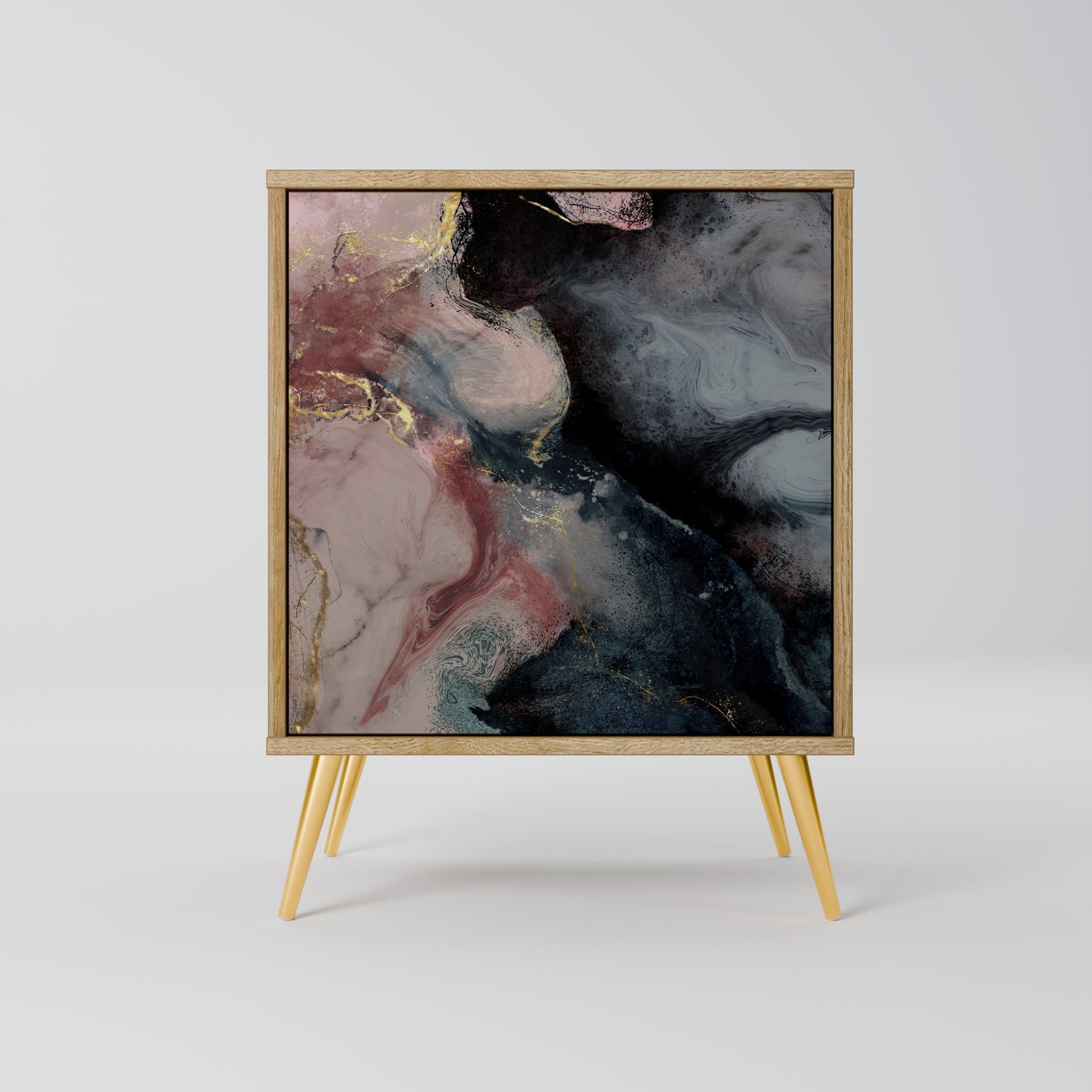 GILDED SWIRLS Madia a 1 anta effetto rovere