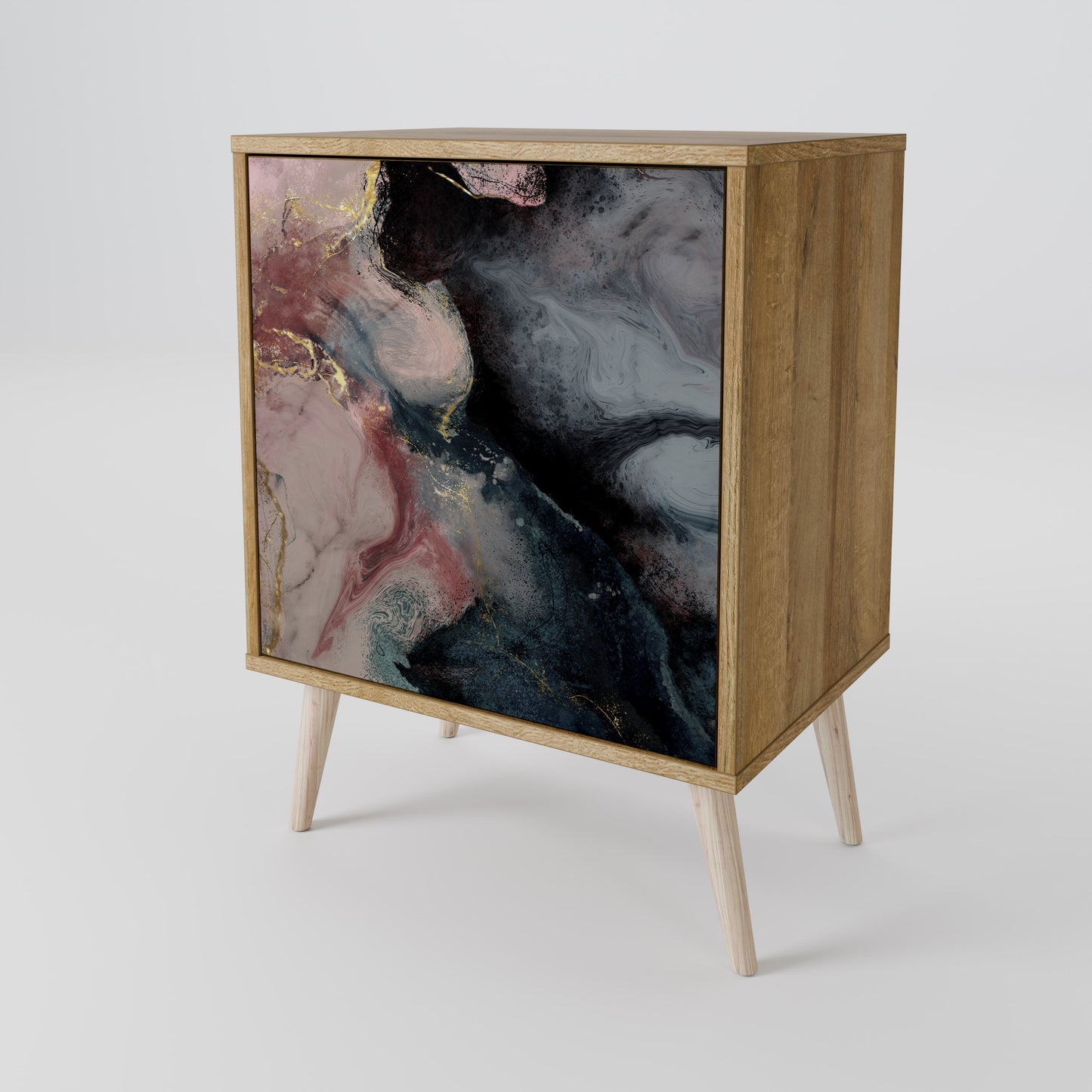 GILDED SWIRLS Madia a 1 anta effetto rovere