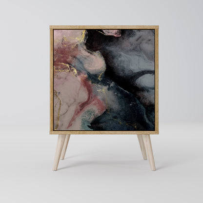 GILDED SWIRLS Madia a 1 anta effetto rovere