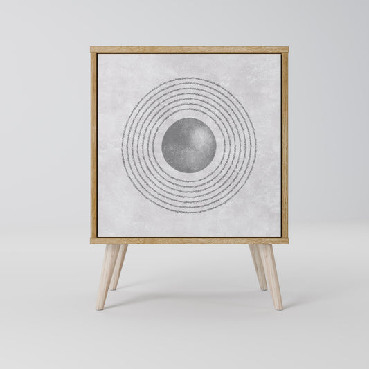 SOLID CIRCLES Madia a 1 anta effetto rovere