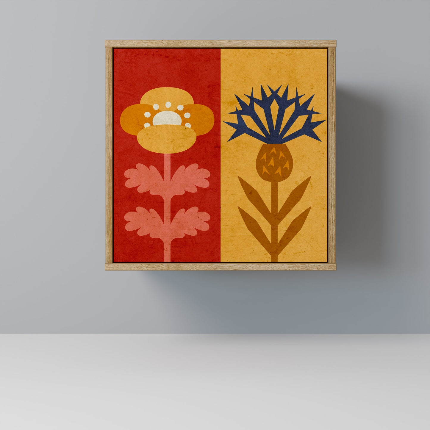 SCANDIC FLOWERET 1-Door Sideboard in Oak Effect