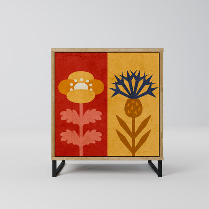 SCANDIC FLOWERET 1-Door Sideboard in Oak Effect