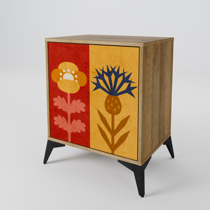 SCANDIC FLOWERET 1-Door Sideboard in Oak Effect