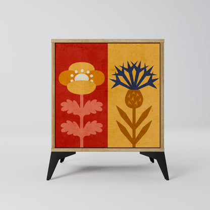 SCANDIC FLOWERET 1-Door Sideboard in Oak Effect