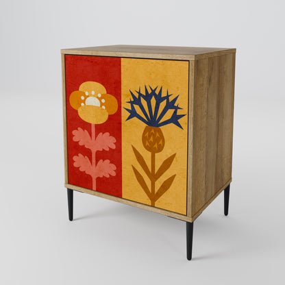 SCANDIC FLOWERET 1-Door Sideboard in Oak Effect