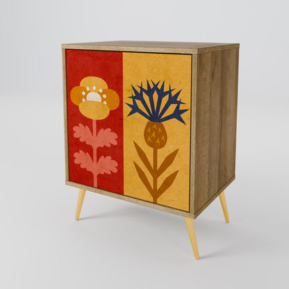 SCANDIC FLOWERET 1-Door Sideboard in Oak Effect