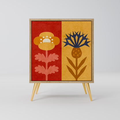 SCANDIC FLOWERET 1-Door Sideboard in Oak Effect