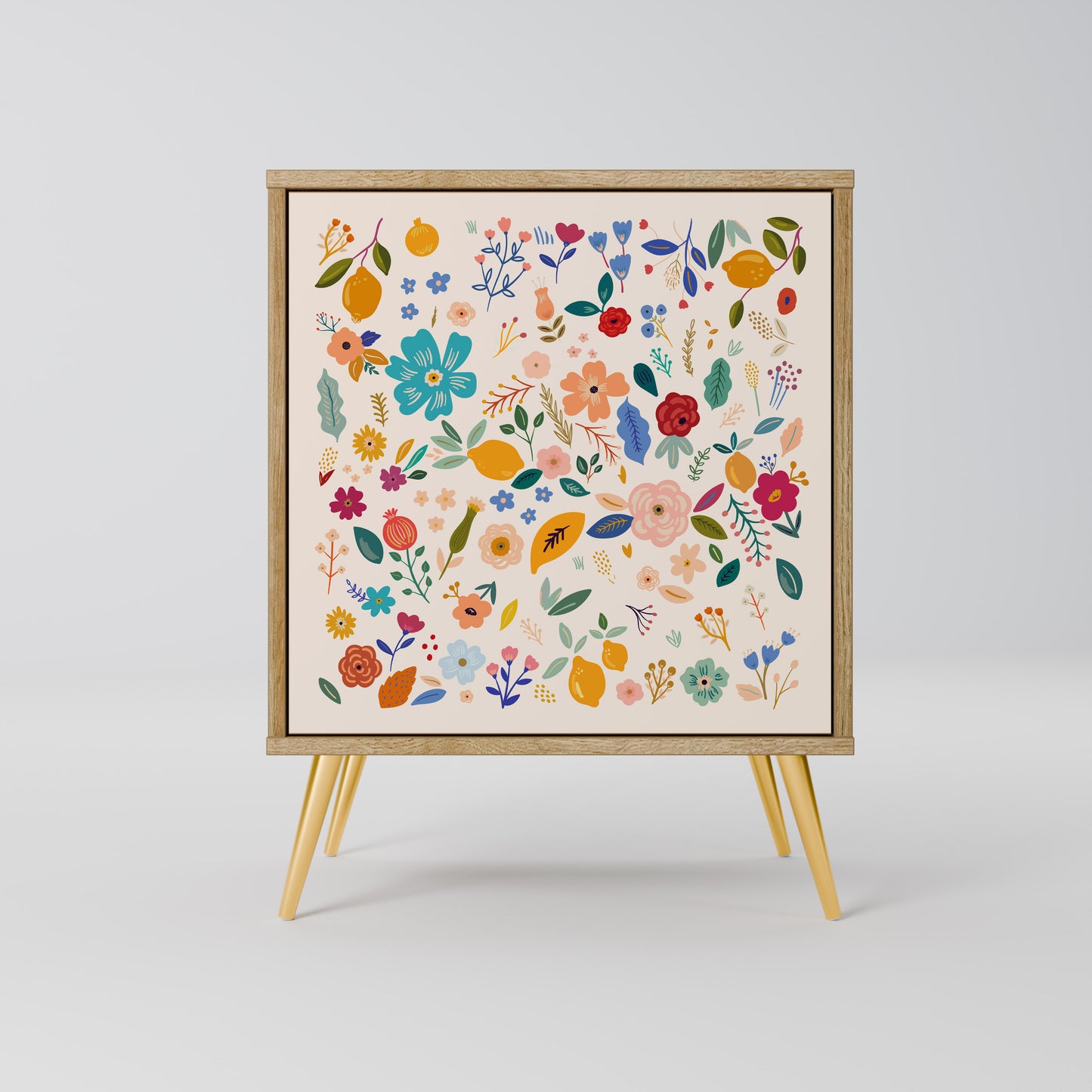 FLORAL COMBINATION Madia a 1 anta effetto rovere