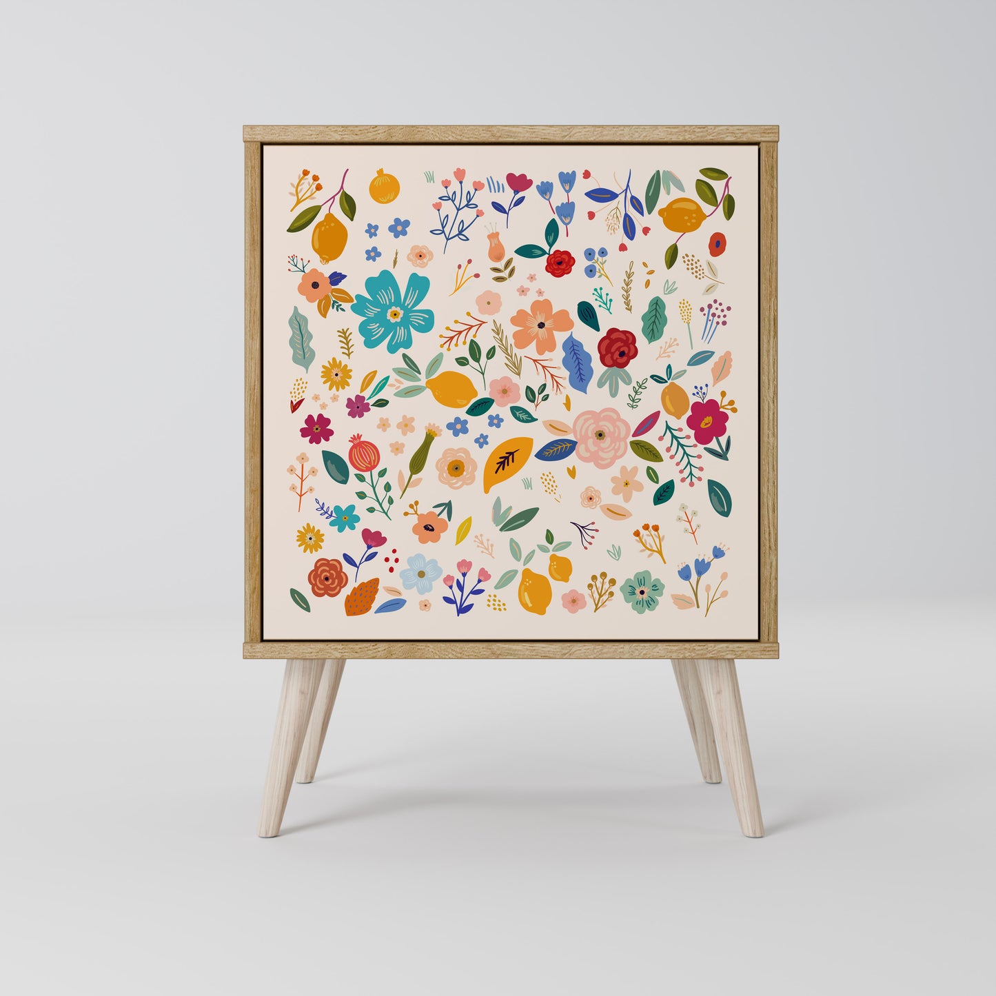 FLORAL COMBINATION Madia a 1 anta effetto rovere