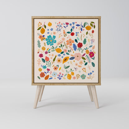 FLORAL COMBINATION Madia a 1 anta effetto rovere