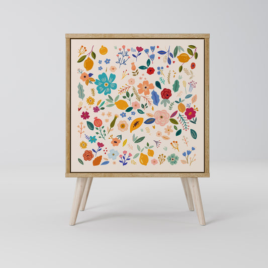 FLORAL COMBINATION Madia a 1 anta effetto rovere