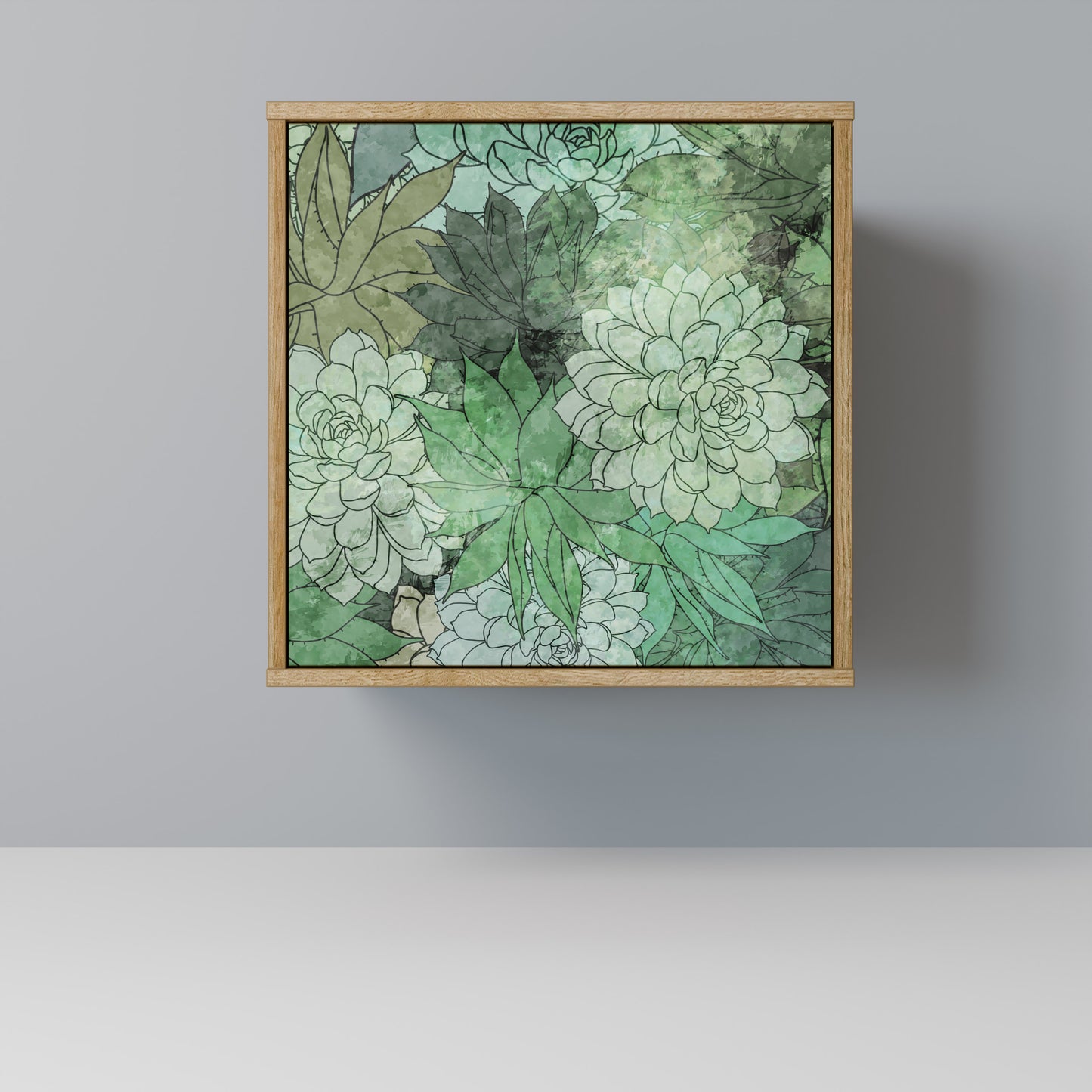 SUCCULENT CLUSTER Madia a 1 anta effetto rovere