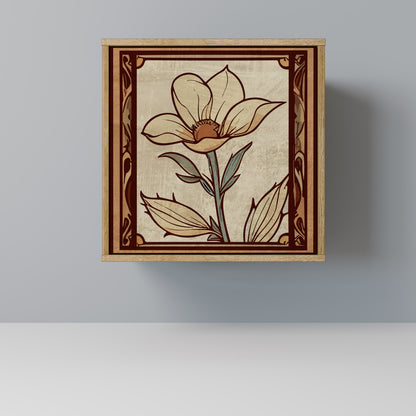 TIMELESS FLORA Madia a 1 anta effetto rovere