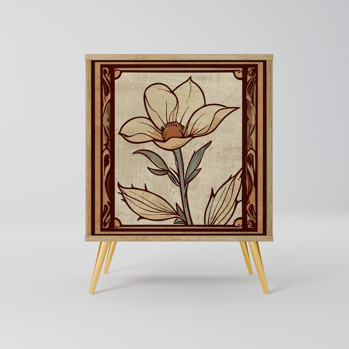 TIMELESS FLORA Madia a 1 anta effetto rovere